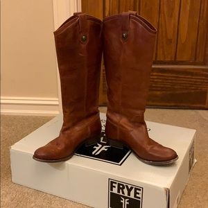 Frye Melissa Button Cognac boots